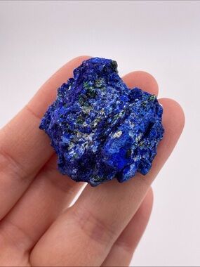 Natural Blue Azurite Druzy Raw Crystal Cluster Statement Ring